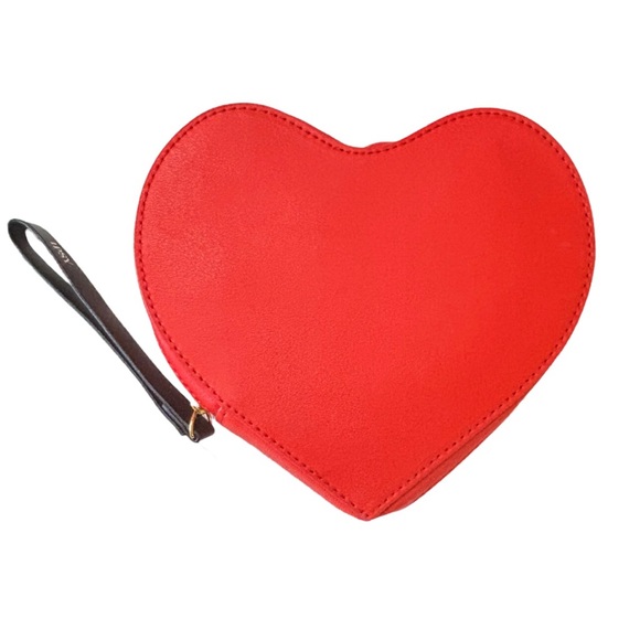 IPSY Heart Shaped Cosmetic Bag Clutch in Red - Picture 2 of 8